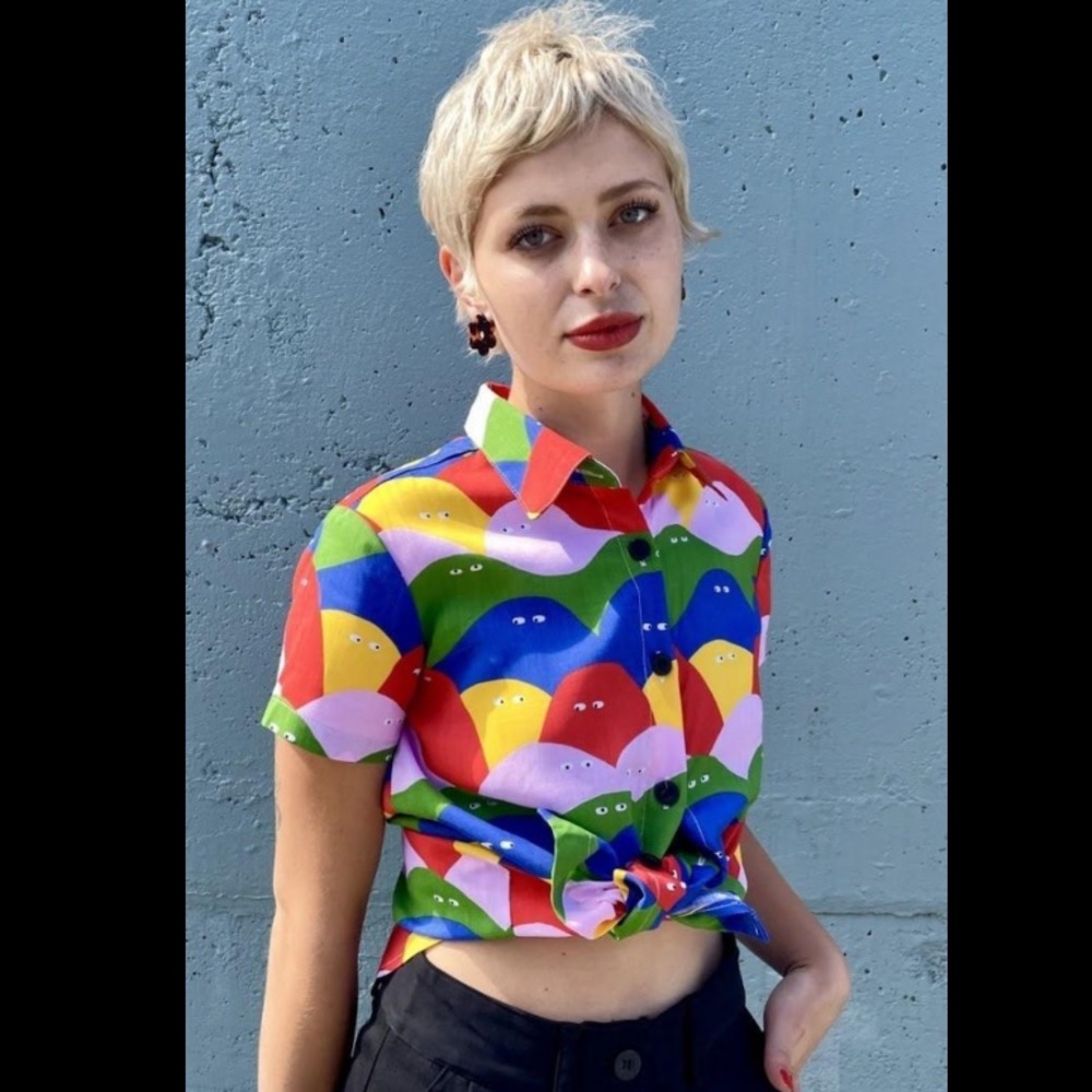 Rainbow Lumps Joyce shirt button up Nooworks NWT sold out